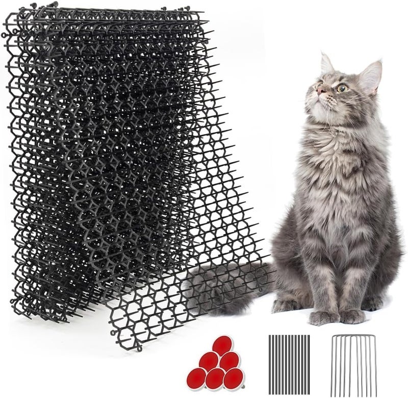 Ley's 16 Pack Scat Mat for Cats, 16 X 13 Inch Cat Deterrent with Spikes Outdoor & Indoor, Anti Cat Mat for Yard, Garden Fence Animal Barrier - Image 1